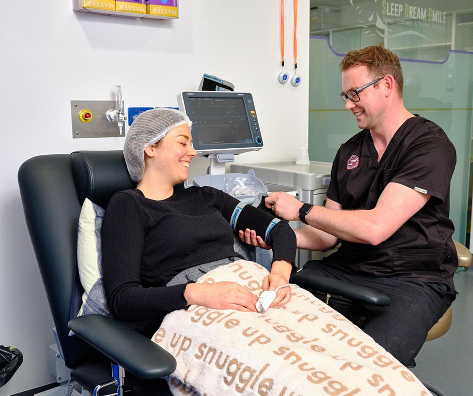 IV-sedation Melbourne-Sleep dentistry Melbourne-Happy patient getting ready for sleep dentistry